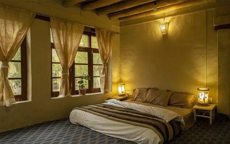 Inside a traditional Ladakhi farmstay room