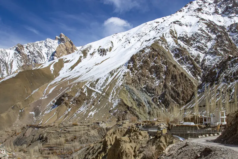 Snow-dusted mountainside above Tar