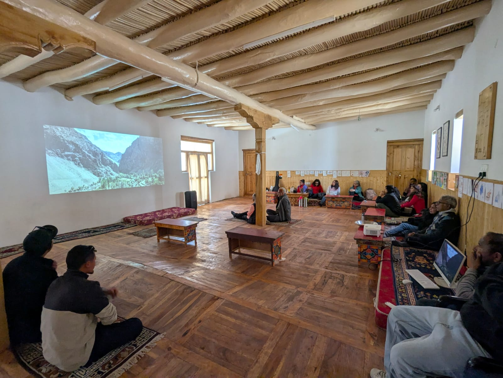 Gathering space in a Ladakhi hall